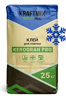 Плиточный клей для плитки и керамогранита для наружных работ зимний Kerogran PRO, 25 кг, Крафтмикс